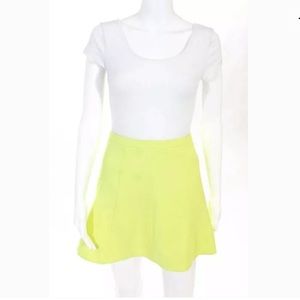 NWT J crew neon yellow fluted a line mini skirt 00